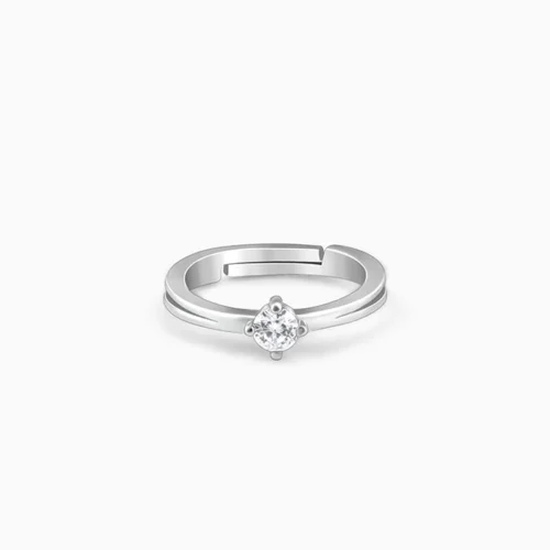 925 Sterling Silver Solitaire Adjustable Ring for Women