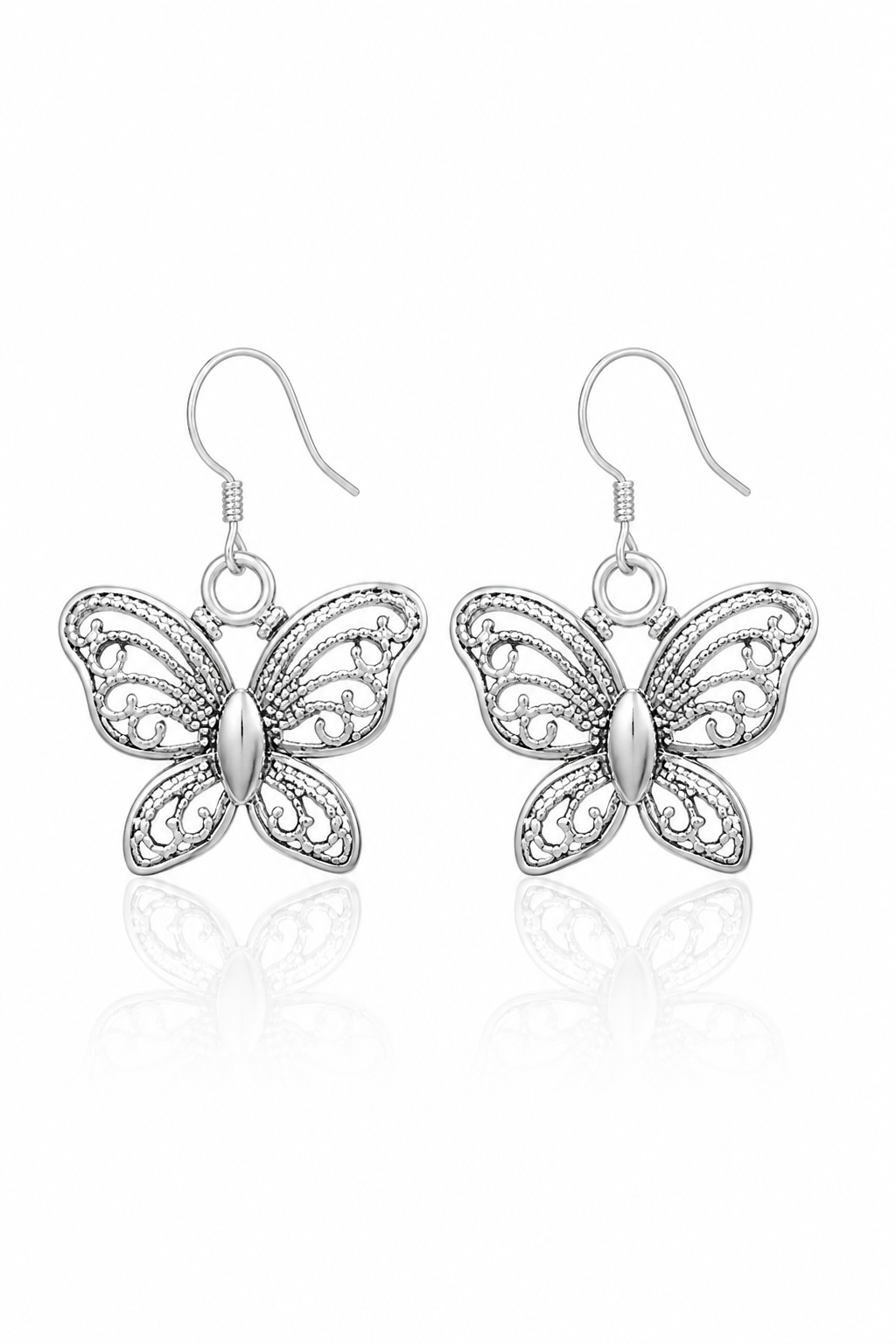Silver Whisper Butterfly Earrings