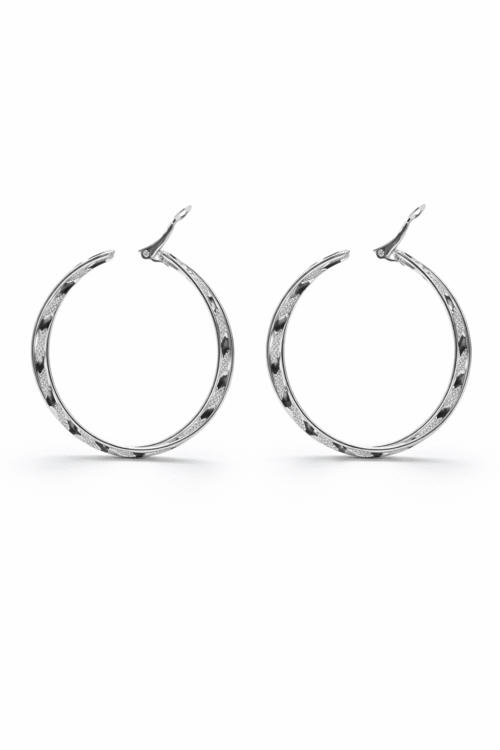 lightweight designer silver hoop earrings