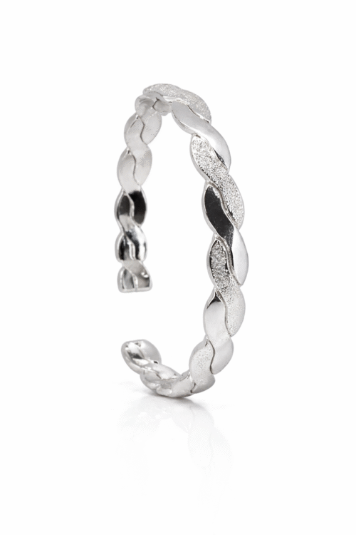 silver ripple open cuff