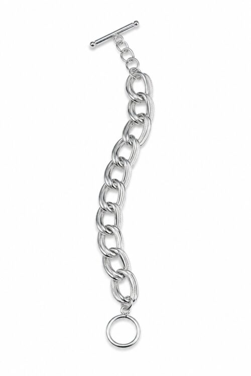 Chunky Sterling Silver Oval Link Chain Bracelete