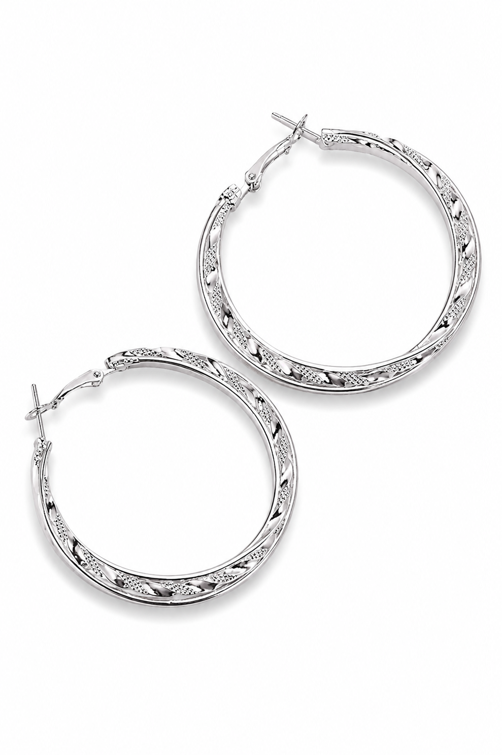 High-Shine Sparkle Twisted Loop Earrings