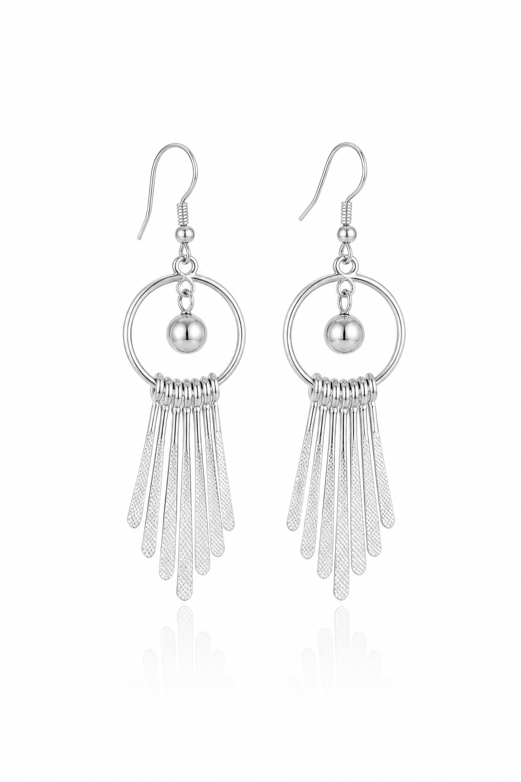 Celestial Tassel Circle Dangle Earrings