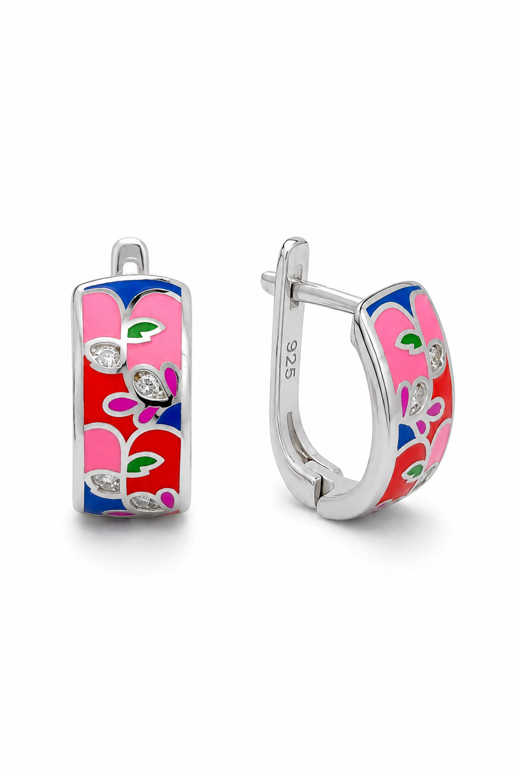 Vibrant Bloom Huggie Earrings