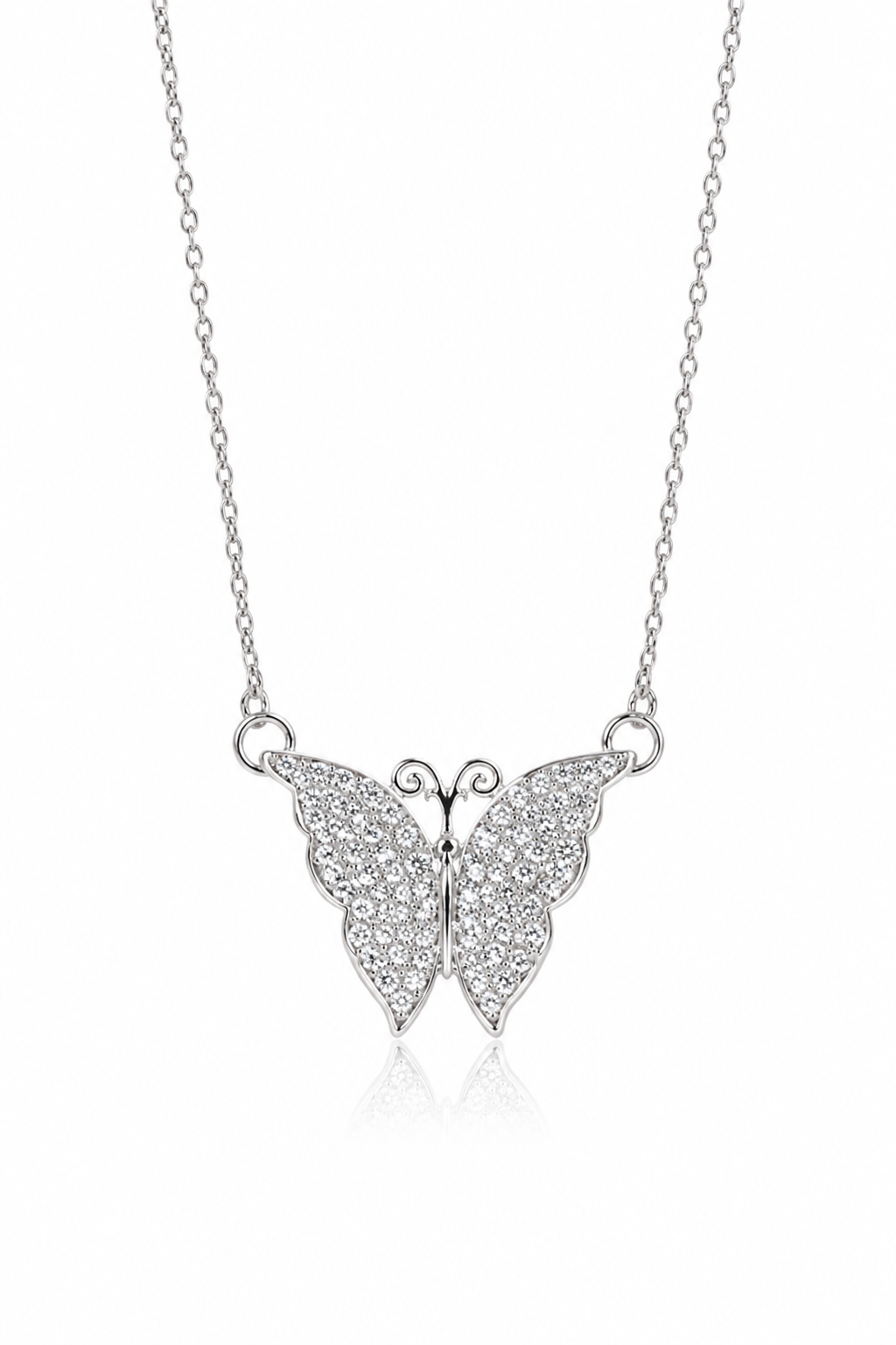 Sparkling Butterfly Pendant Necklace