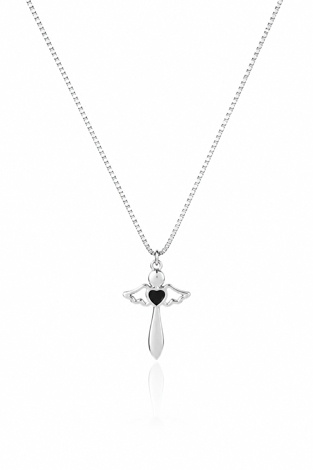 Guardian Angel Heart Pendant Necklace
